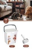 Kedi Köpek Mama Kovası ve Tüy Toplayıcı Seti, Kapaklı Kulplu Mama Saklama Kabı + Tüy Toplayı Rulo thumbnail 1