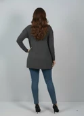 Kadın Büyük Beden Uzun Kollu Yırtmaçlı Basic Bluz 1984 - 12