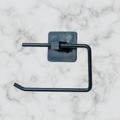 Kendiliğinden Yapışkanlı Siyah Paslanmaz Metal Kapaksız Tuvalet Kağıtlığı Aparatı-Findit thumbnail 2