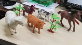 Plastik Çiftlik Hayvanları Oyuncak At Koyun İnek Tay 7 Parça thumbnail 3