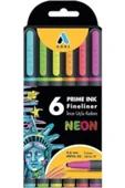 ADEL Prime Ink Fineliner 6'lı Neon Klasik İnce Uçlu Kalem thumbnail 3