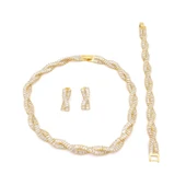 Altın Kaplama Taşlı Su Yolu Kadın Set SET-166 thumbnail 1