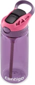 Contigo Aubrey Kids Silikon Pipetli ve Dökülmeye Dayanıklı Kapaklı Temizlenebilir Su Şişesi, Bulaşık Makinesinde Yıkanabilir, 590 ml, Patlıcan - 2