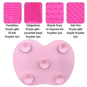 Pratik Kolay Makyaj Fırçası Temizleme Matı Aparatı Aleti Küçük-Findit thumbnail 2