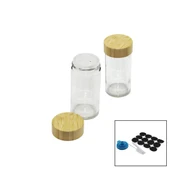 12 PCS TAKIM YUVARLAK CAM BAHARATLIK - TUZLUK BAMBU KAPAKLI-Findit thumbnail 2