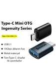 Baseus Type-c To Usb 3.1 Dönüştürücü Adaptör Mini Otg Ingenuity Series Siyah thumbnail 2