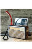 powerdex M-521BT-S Vintage Taşınabilir Güneş Enerjili Radyo - USB, Okuma Işığı thumbnail 2
