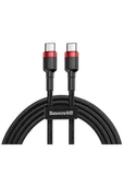 Baseus Cafule Hızlı Şarj Kablosu Type-c To Type-c 3a 2 Metre Siyah Kırmızı 60w Hızlı Şarj thumbnail 2