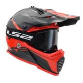 LS2 CHARGER GOGGLES MOTOKROS GÖZLÜK (IRIDIUM CAMLI) SİYAH - 2