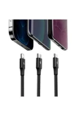 Baseus 1.5 Metre 20w 3in1 Type C, Iphone Lightning Ve Micro Ultra Hızlı Şarj Ve Data Kablosu thumbnail 4