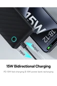 Baseus Airpow Lite Power 15 W 10.000 mAh Hızlı Şarj Powerbank – USB & Type-C, Siyah thumbnail 6