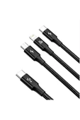 Hızlı Stok Baseus Rapıd 3ın1 20w 120 Cm Şarj Kablosu Siyah Giriş:type-c Çıkış:type-c, Lıghtnıng, Mıcro Usb Caml thumbnail 3