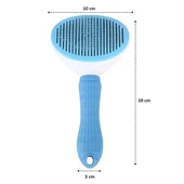 Kedi Köpek Tüy Toplayıcı Kendini Temizleyebilen Ergonomik Saplı Evcil Hayvan Tarağı Mavi-Findit thumbnail 4