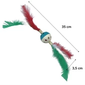 Tüylü Püsküllü Kedi Oyuncağı Dikkat Çekici Renkli Sevimli Evcil Hayvan Oyuncağı-Findit thumbnail 3