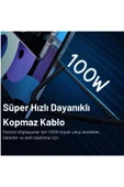 Baseus Led Işıklı E-marker Çipli Unbreakable Kopmaz Kablo 2mt Ultra Hızlı 100w Type-c Şarj Kablosu thumbnail 4