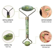 2&apos;li Set Çift Taraflı Cilt Temizleme Fırçası ve Yeşim Taşı Çift Taraflı Cilt Masaj Aleti-Findit thumbnail 4