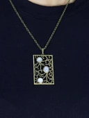 Doğal Taş Aytaşı 3'lü Doğal Taşlı Antik Kadın Kolye euk45ay thumbnail 3