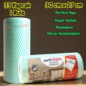 Technow Softtex 33 Yaprak Kopar Kullan Rulo Hassas Temizlik Bezi 27x30cm thumbnail 2