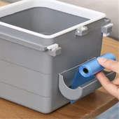 Mini Masa Çöp Kovası Plastik Tezgah Altı Geri Çekilebilir Yapışkanlı Görünmez Bölme Pratik (5224) thumbnail 3