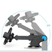 360 Derece Dönen Torpido Üstü Uzunluk Ayarlamalı Vantuzlu Teleskopik Araç Telefon Tutucu-Findit thumbnail 2