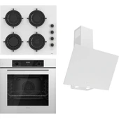 Ferre Flowart-Sılentart Serisi Beyaz Set (CS206-FA + QBL63CB +D078-SA) - Emaye Izgara thumbnail 1