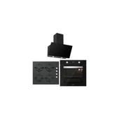 Silverline BO6502B02 - CS5335B01 - 3457 Soho 60 Siyah Cam Ankastre Set thumbnail 1