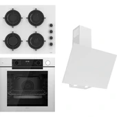 Ferre Steamart-Fryart-Sılentart Serisi Beyaz Set (CS206-FA + QEP64CB +D078-SA ) - Emaye Izgara thumbnail 1