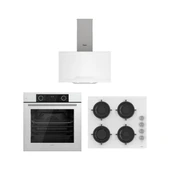 Ferre Fryart Beyaz Set ( D064 Beyaz Davlumbaz -CS206 Beyaz Ocak- XE63CB Fryart Beyaz Fırın) thumbnail 1