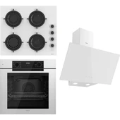 Ferre Flowart Serisi Beyaz Set (CS206-FA + QBL63CB +D078) - Emaye Izgara thumbnail 1