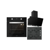 Silverline Siyah Ankastre Set :soho Siyah 60 cm Cam Davlumbaz , CS5335B01 Siyah Ankastre Cam Ocak , B06502B01 Siyah Ankastre Fırın thumbnail 1