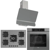 Ferre Ss Serisi Gri 5 Gözlü Ankastre Set ( QBL62CPR-SS038-D082 ) thumbnail 1