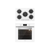 Silverline 2'li ikili BO6502W02 - CS5365W01 Beyaz Cam Ankastre Set thumbnail 1