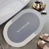 Sihirli Süper Su Emici Kaymaz Tabanlı Oval Paspas 40*60 cm (2818) thumbnail 1