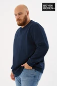 Erkek Büyük Beden Bisiklet Yaka İnce Sweatshirt – Regular Fit %64 Pamuklu SPR26BSW956 - 8