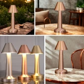 Çatı Model Bronz Renk Şarjlı Dokunmatik 3 Renkli LED Masa Lambası (2818) thumbnail 3