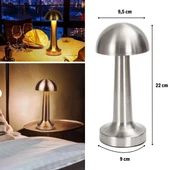 Mantar Model Silver Renk Şarjlı Dokunmatik 3 Renkli LED Masa Lambası (2818) thumbnail 3