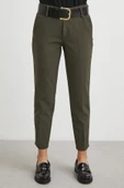 Kemerli Havuç Paça Pantolon Haki thumbnail 5