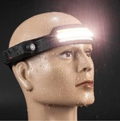 Sensörlü Far COB Led Far Şarj Edilebilir Kafa Feneri 18650 Dahili Pil Açık Hava Balıkçılık Kamp Baş Feneri Fener (2818) thumbnail 3