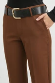 Kemerli Havuç Paça Pantolon Kahve thumbnail 5