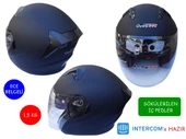 KASK LSS ÇENESİZ VİZÖRLÜ MAT SİYAH M BEDEN - 1