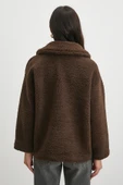 Yaka Detaylı Peluş Mont Kahve thumbnail 6