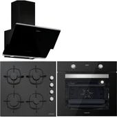 Silverline BO6502B02 - CS5335B01 - 3490 Oslo Siyah Ankastre Set thumbnail 1