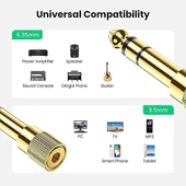 PrimeX PX-4458 6.3 mm Erkek To 3.5 mm Dişi Çevirici Dönüştürücü Jack Adaptörü, 6.3mm Ses Koonektör - 4