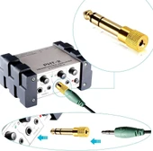 PrimeX PX-4458 6.3 mm Erkek To 3.5 mm Dişi Çevirici Dönüştürücü Jack Adaptörü, 6.3mm Ses Koonektör - 6