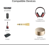 PrimeX PX-4458 6.3 mm Erkek To 3.5 mm Dişi Çevirici Dönüştürücü Jack Adaptörü, 6.3mm Ses Koonektör - 8