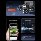 MPI MIZU 18MP WİFİ Güvenlik Kamerası 3 Kameralı Türkçe PTZ Hareketli Gece Görüşlü Akıllı Kamera - 2