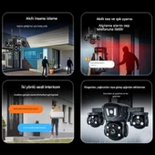 MPI MIZU 18MP WİFİ Güvenlik Kamerası 3 Kameralı Türkçe PTZ Hareketli Gece Görüşlü Akıllı Kamera - 6