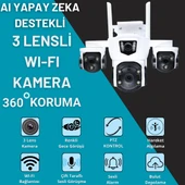MPI MIZU 18MP WİFİ Güvenlik Kamerası 3 Kameralı Türkçe PTZ Hareketli Gece Görüşlü Akıllı Kamera - 3