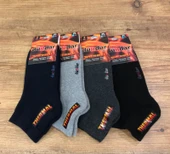 4 Lü Dündar Erkek Termal Havlu Kışlık Dikişsiz Patik Çorap 40 - 44 No - 3