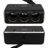 Olesson 1639 12-24V Çift USB Girişli Hızlı Şarj Destekli 120W 80cm Kablolu Dijital Voltaj Ekranlı 3'lü Araç Çakmak Çoklayıcı thumbnail 4